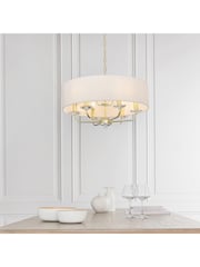 Gallery Home Brushed Brass Nixon 6 Pendant Light - Image 1 of 8