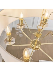 Gallery Home Brushed Brass Nixon 6 Pendant Light - Image 5 of 8