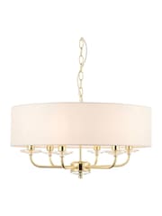 Gallery Home Brushed Brass Nixon 6 Pendant Light - Image 7 of 8