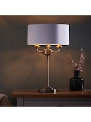 Gallery Home Nickel Harrington Antique Table Lamp - Image 2 of 3