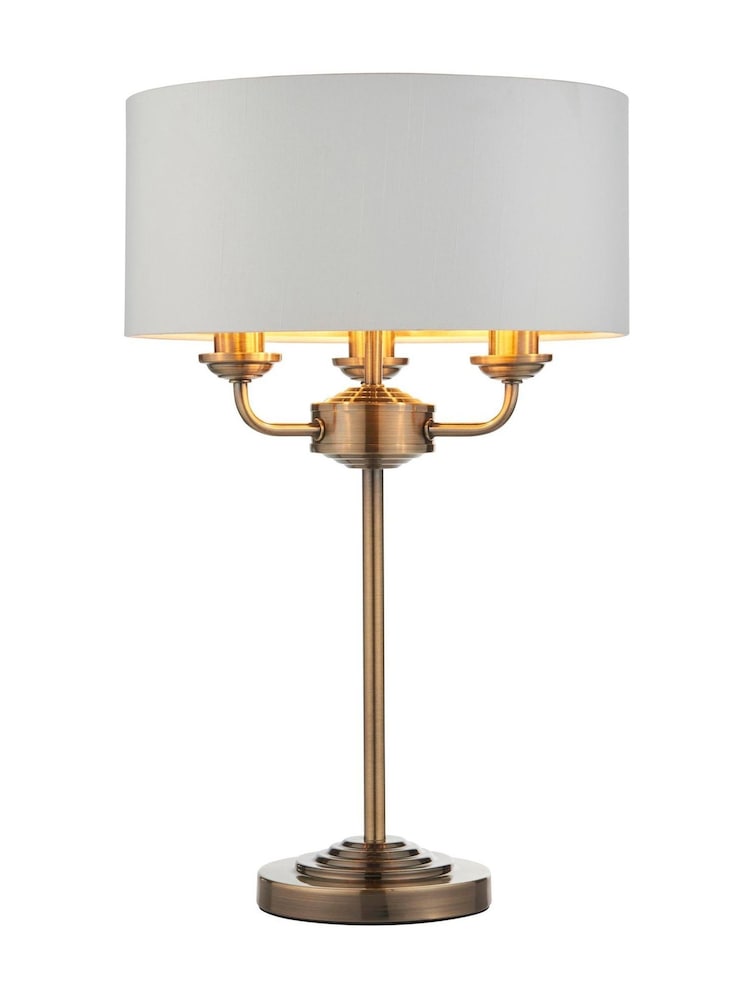 Gallery Home Nickel Harrington Antique Table Lamp - Image 3 of 3