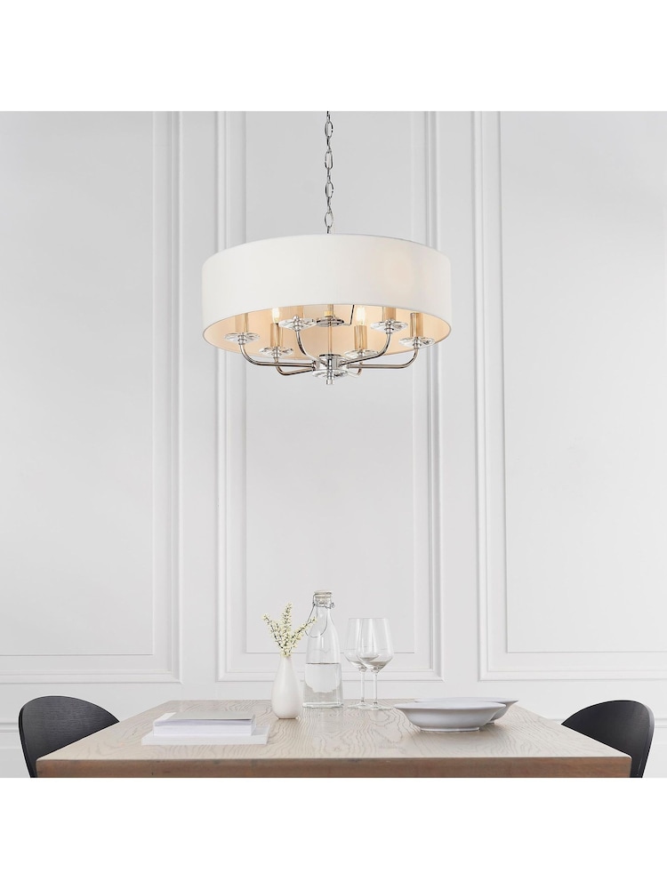 Gallery Home Silver Nixon 6 Bright Nickel Pendant Light - Image 1 of 8