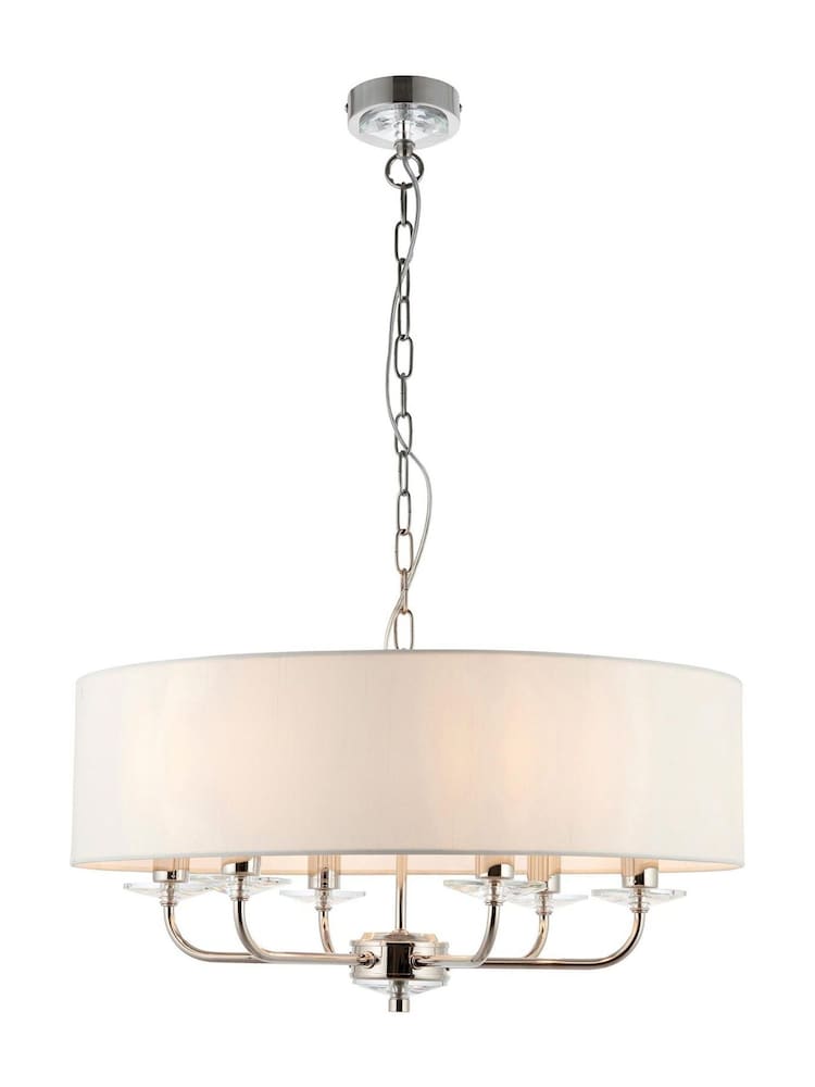 Gallery Home Silver Nixon 6 Bright Nickel Pendant Light - Image 8 of 8