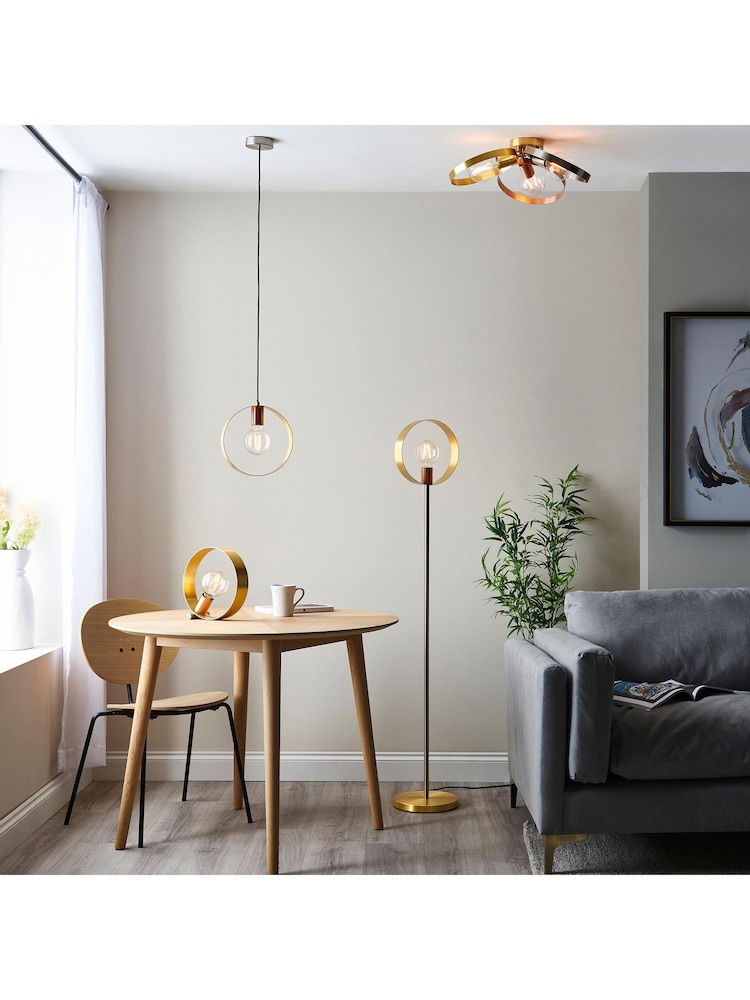 Gallery Home Brass Halo 3 Ceiling Light - Image 1 of 3