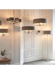 Gallery Home Charcoal Grey Harrington 3 Nickel Floor Light - Image 1 of 8