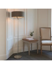 Gallery Home Charcoal Grey Harrington 3 Nickel Floor Light - Image 2 of 8
