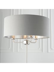 Gallery Home Charcoal Grey Harrington 3 Nickel Floor Light - Image 4 of 8