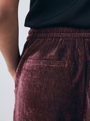 Burgundy Red Chenille Wide Leg Trousers - Image 5 of 9