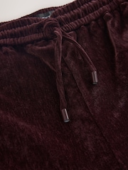 Burgundy Red Chenille Wide Leg Trousers - Image 7 of 9
