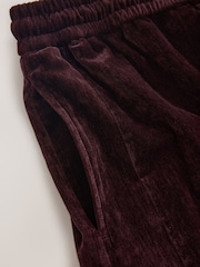 Burgundy Red Chenille Wide Leg Trousers - Image 8 of 9