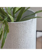 Gallery Home Set of 2 White Ellis Metal Planter - Image 2 of 3