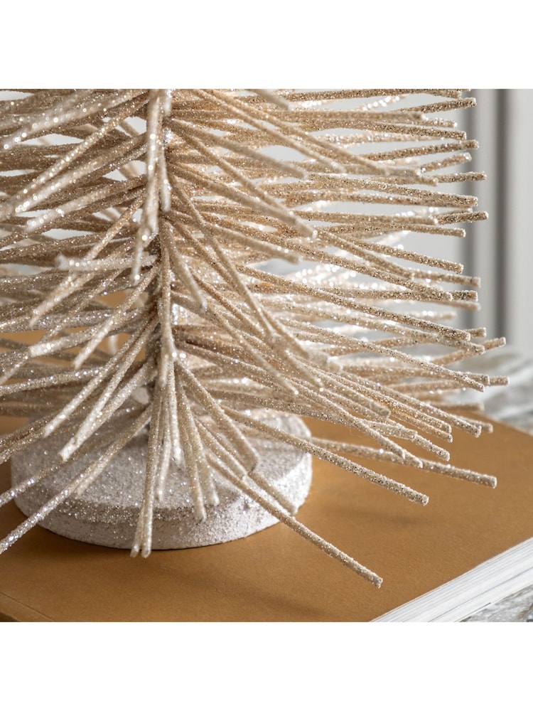 Gallery Home White Sparkling Brush Tree Large White Ornaments - Image 2 of 3 Gallery Home White Sparkling Brush Tree Large White Ornaments - Image 2 of 3
