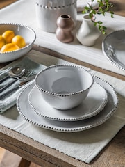 Gallery Home 4 Pack Cream Pure Beaded Dinner Plates - Image 1 of 3