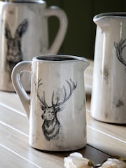 Gallery Home White Buck Pitcher Medium Distressed Vase - Image 1 of 6