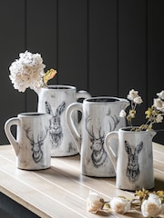 Gallery Home White Buck Pitcher Medium Distressed Vase - Image 2 of 6