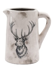 Gallery Home White Buck Pitcher Medium Distressed Vase - Image 4 of 6