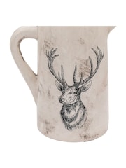 Gallery Home White Buck Pitcher Medium Distressed Vase - Image 6 of 6