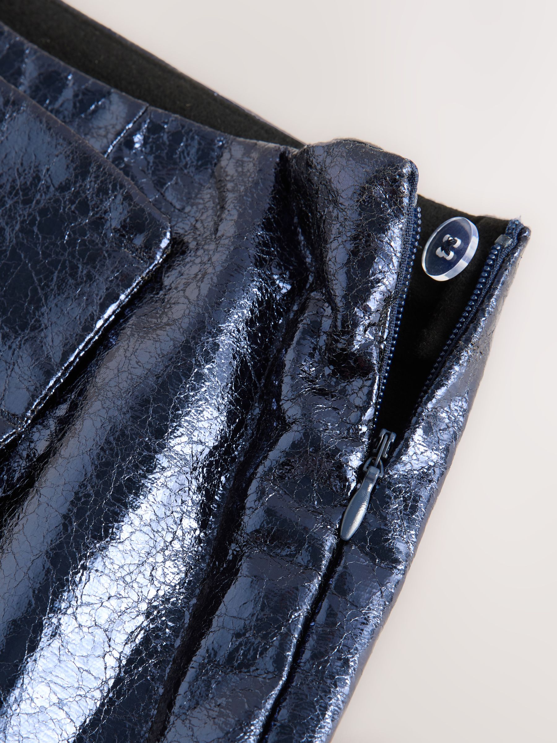 Buy Navy Blue Metallic Faux Leather Mini Skirt from Next USA