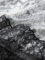 Plateado - Sequin Mini Skirt With Lace Trim - Imagen 8 de 8
