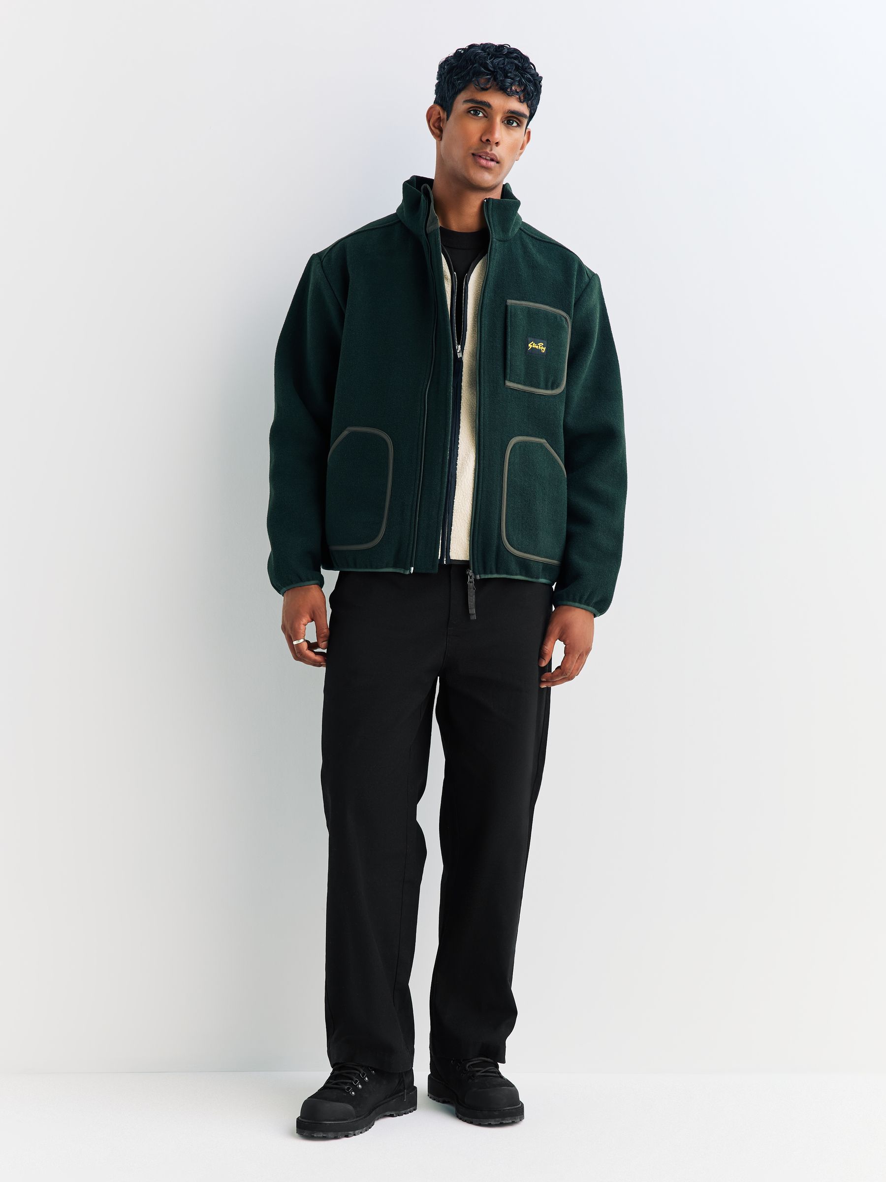 Buy Stan Ray Green Wool Fleece Jacket from the Next UK online shop