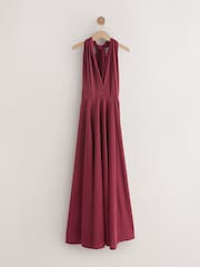 Burgundy Red Jersey Multiway Bridesmaid Wedding Maxi Dress - Image 8 of 10