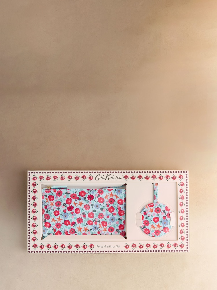 Cath Kidston Blue Folding Star Ditsy Purse and Mirror Gift Set - Image 2 of 3