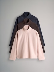 The Set Multi 3 Pack Quater Zip Microfleece Jumpers - Image 1 of 6