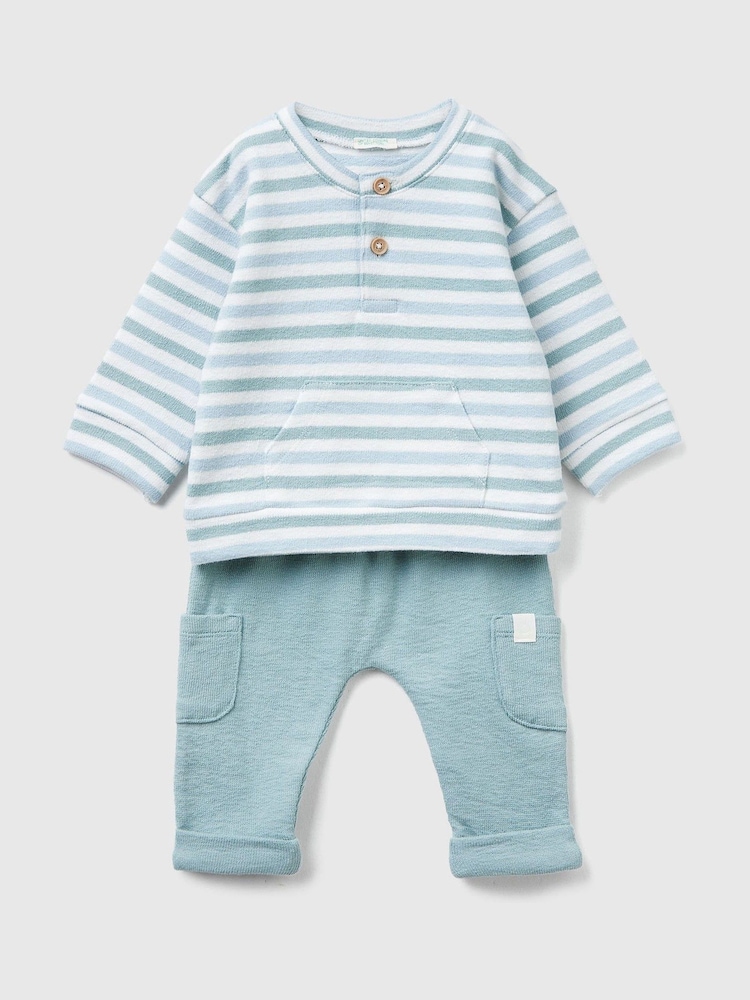 Benetton Baby Striped Top & Trousers Set - Image 1 of 3