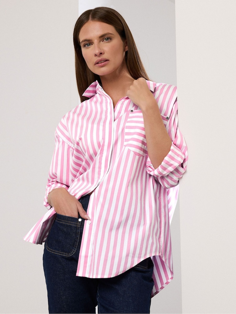 Розовый - Star by Julien MacDonald Stripe Stretch Shirt - Image 1 of 6