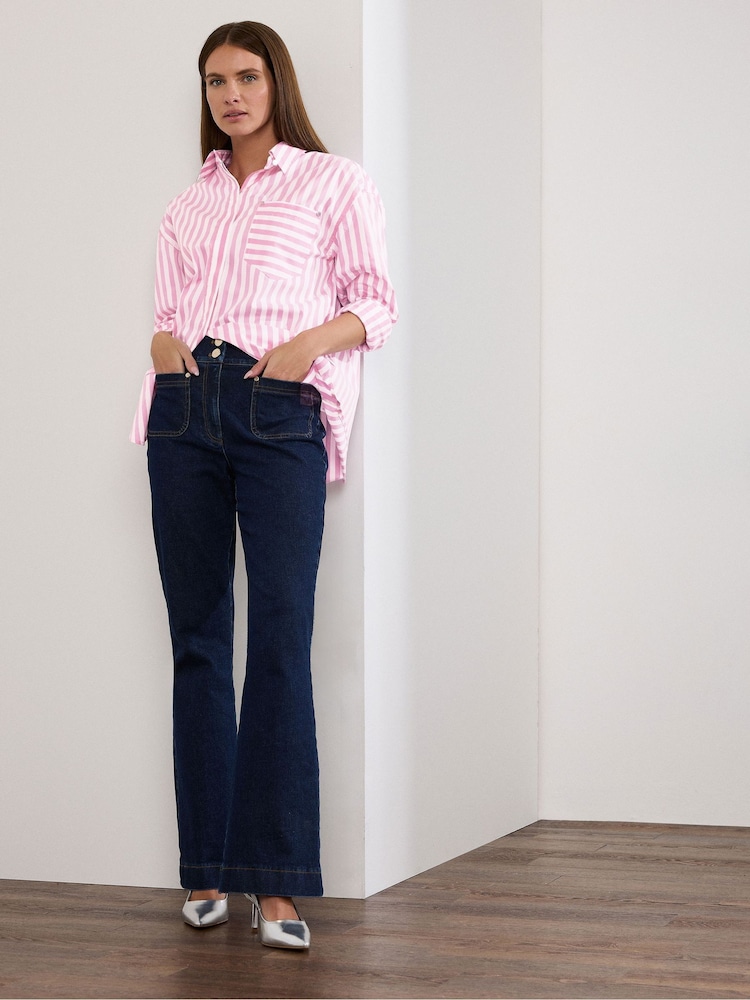 Star by Julien MacDonald Pink Stripe Stretch Shirt - Image 3 of 6