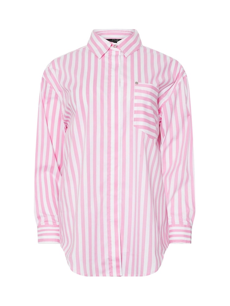 Розовый - Star by Julien MacDonald Stripe Stretch Shirt - Image 6 of 6