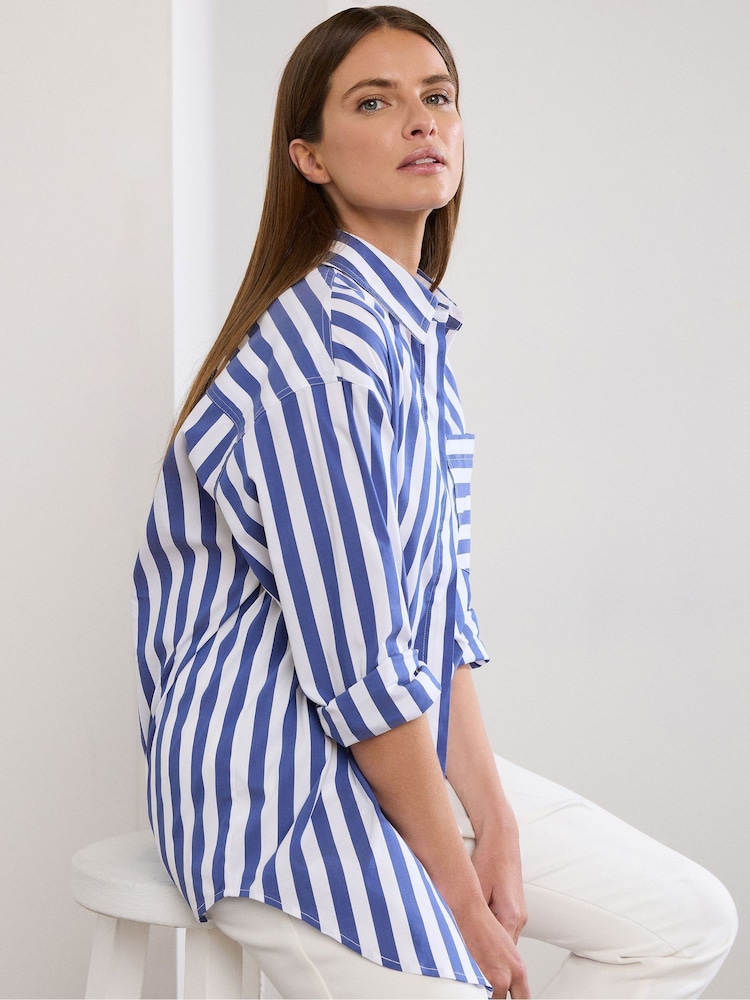 Star by Julien MacDonald Blue Stripe Stretch Shirt - Image 3 of 6
