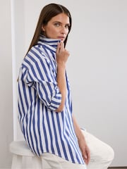Синий - Star by Julien MacDonald Stripe Stretch Shirt - Image 4 of 6