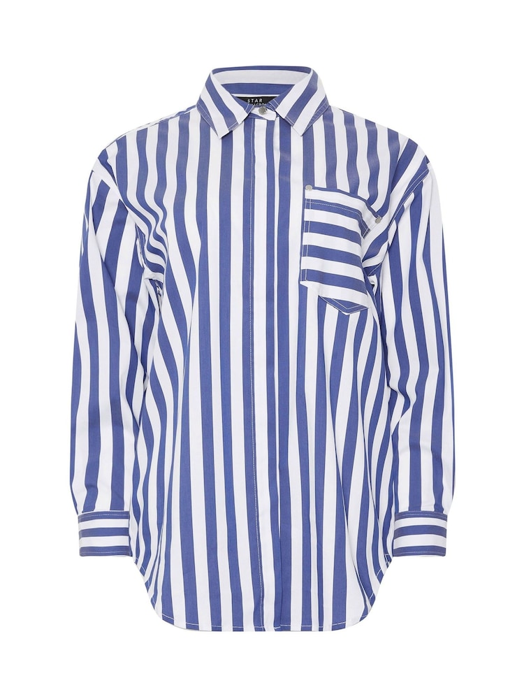 Синий - Star by Julien MacDonald Stripe Stretch Shirt - Image 6 of 6