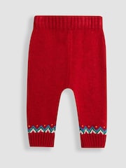 JoJo Maman Bébé Red Reindeer 2-Piece Christmas Fair Isle Jumper & Leggings Set - Image 6 of 6