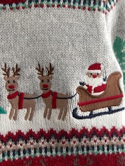 JoJo Maman Bébé Burgundy Red 2-Piece Christmas Fair Isle Jumper & Leggings Set - Image 2 of 6
