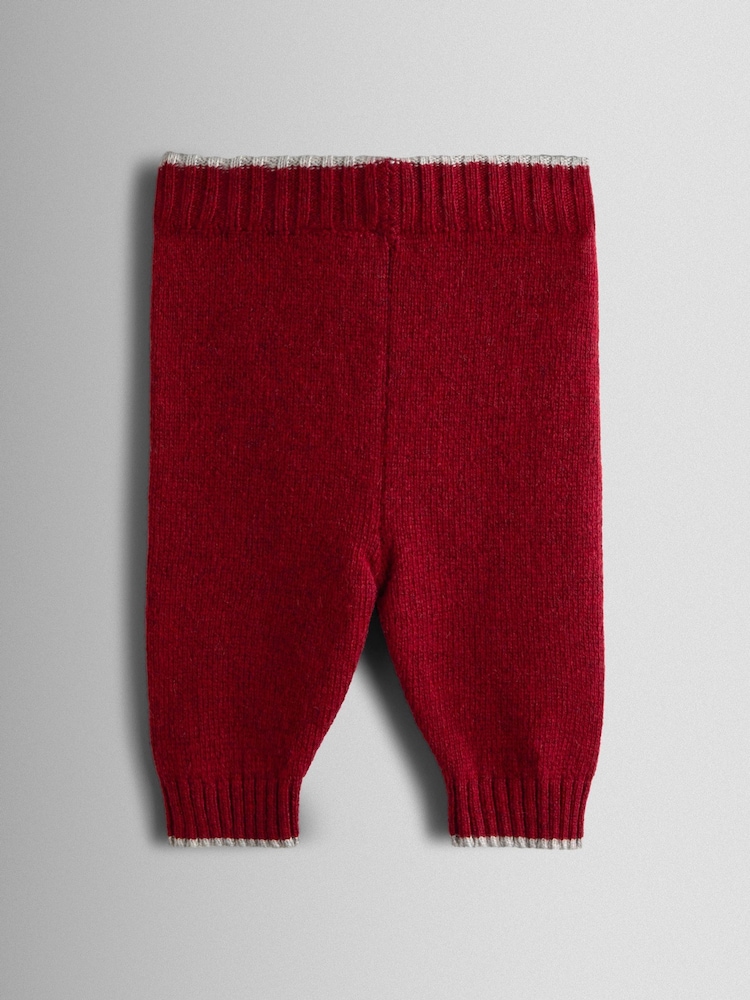 JoJo Maman Bébé Burgundy Red 2-Piece Christmas Fair Isle Jumper & Leggings Set - Image 6 of 6