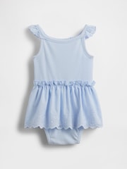 Gap Blue Eyelet Ribbed Knit Dress (Newborn-24mths) - Image 1 of 3