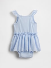 Gap Blue Eyelet Ribbed Knit Dress (Newborn-24mths) - Image 2 of 3