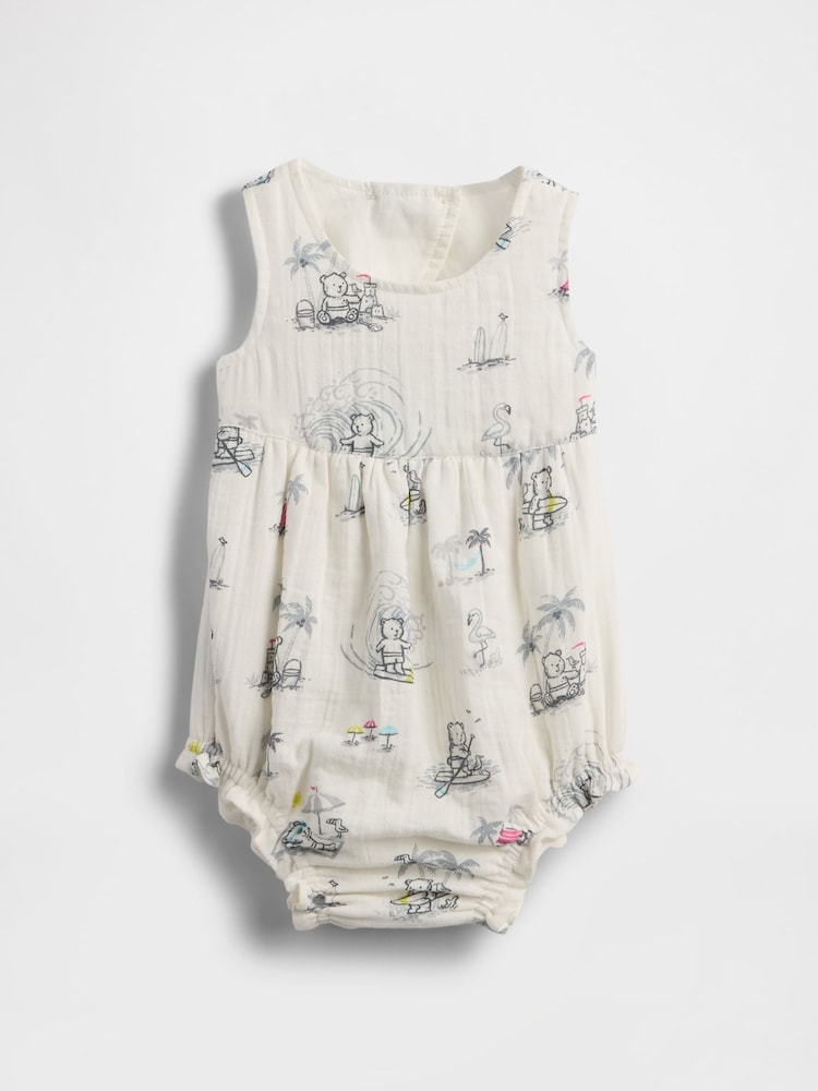 Gap White Crinkle Gauze Bubble Shorty One-Piece - Image 1 of 2