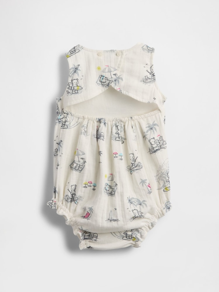Gap White Crinkle Gauze Bubble Shorty One-Piece - Image 2 of 2