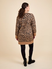 JoJo Maman Bébé Brown Animal Maternity Shift Mini Knitted Dress - Image 3 of 4