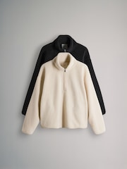 The Set 2 Pack Quarter Zip Funnel Neck Borg Fleece - Imagem 1 de 6
