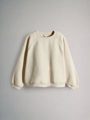 The Set Chocolate Brown/Cream/Taupe 3 Pack Cosy Borg Crew Neck Fleeces - Image 2 of 6