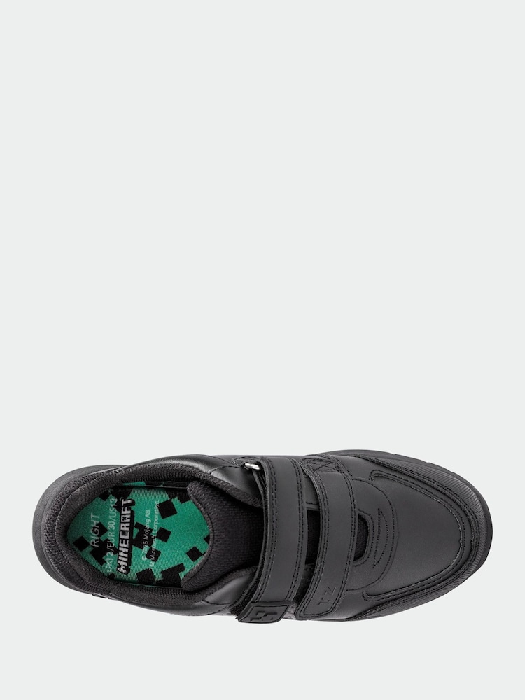ToeZone Boys Minecraft Rip Tape School Black Shoes - Image 4 of 10