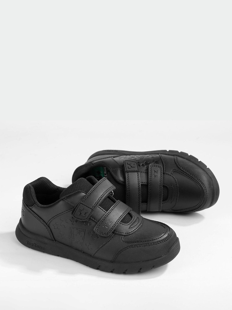 ToeZone Boys Minecraft Rip Tape School Black Shoes - Image 8 of 10