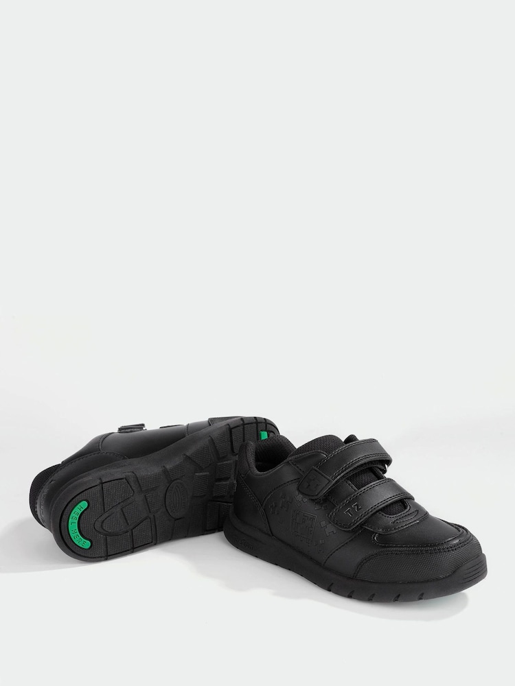ToeZone Boys Minecraft Rip Tape School Black Shoes - Image 9 of 10