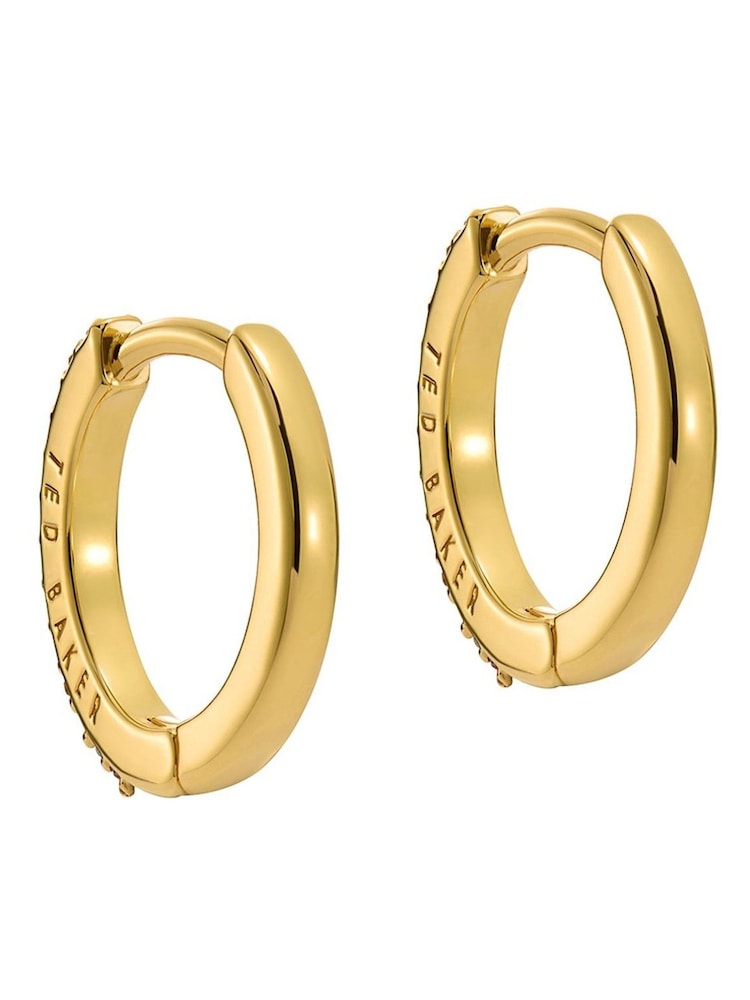 Ted Baker Gold tone Heplie: Crystal Hoop Earrings - Image 3 of 6