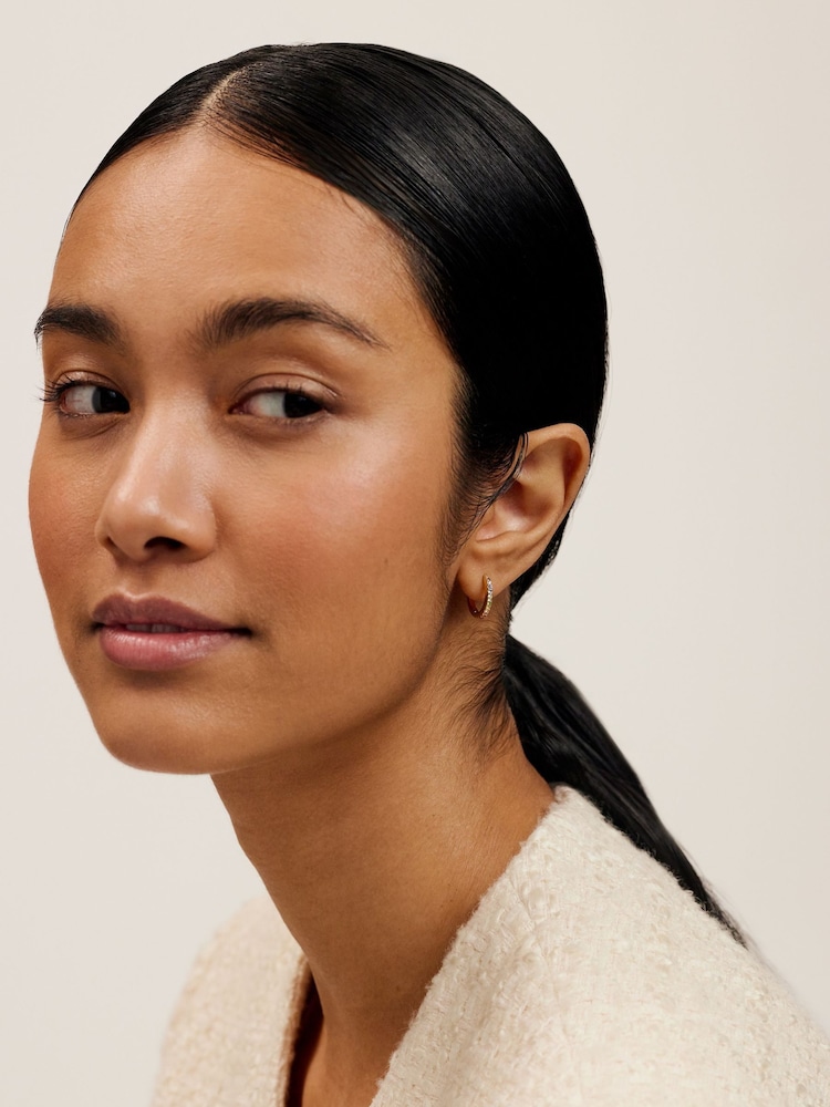 Ted Baker Gold tone Heplie: Crystal Hoop Earrings - Image 4 of 6