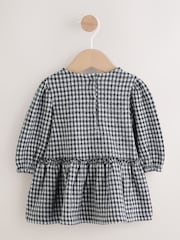 Black/Grey Gingham Baby Long Sleeve Tiered Dress with Tights (0mths-2yrs) - Image 2 of 11